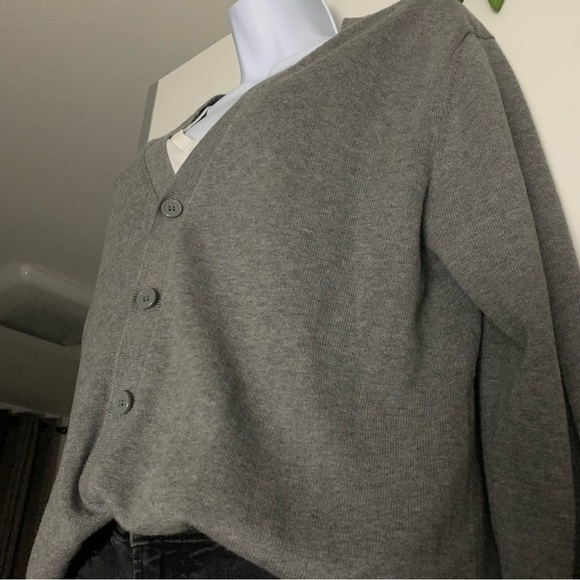 ESSENTIAL BASICS TCHIBO SEAL Soft Grey Cardigan Size R40 - Picture 10 of 16